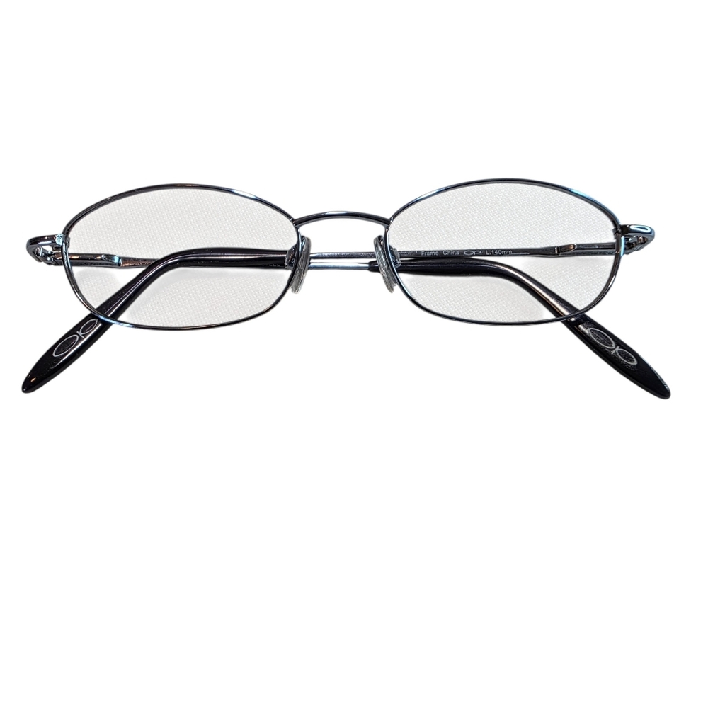Vintage OP Blue And Silver Oval Metal Glasses Frame EUC